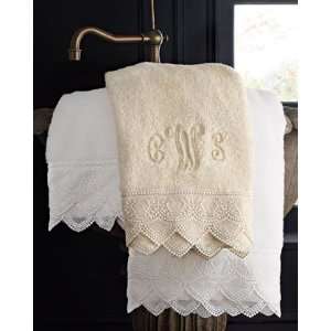    Matouk Margo LaceTrimmed Bath Towel Monogrammed