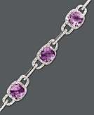   Silver Bracelet, Amethyst (9 1/10 ct. t.w.) and Diamond Accent Link