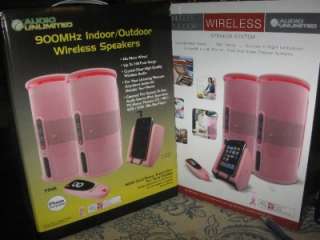 New Cables Unlimited 900MHz Pink In Outdoor Wireless Speakers SPK VELO 