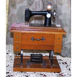 Treadle Sewing Machine Music Box (Plays Buttons and Bows)  