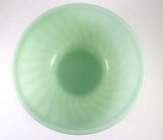 Vtg FIRE KING Jadeite JADITE Green Glass SWIRL 7 Nesting Mixing Bowl 