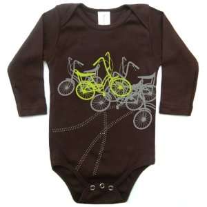  Bicycles Brown Organic Long Sleeves Onesie Baby
