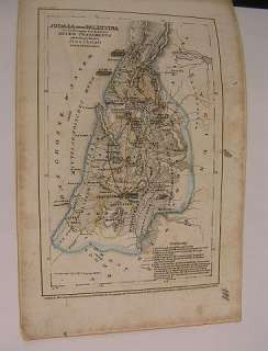 Judea Palestine Israel Holy Land c. 1836 miniature map  