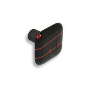  #334 CKP Brand Red & Black Confetti Art Glass Knob With 
