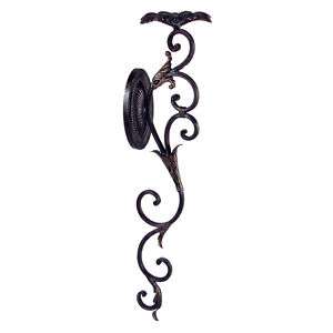 TUSCAN SCROLLED WROUGHT IRON FLOWER CANDLE SCONCE  