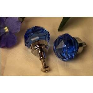 SMALL Cobalt Blue Solid Crystal Glass Drawer/Door Pull  