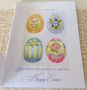 Carol Wilson Easter Eggs Greeting Card Embossed CG1129 095372611299 