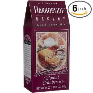 Harborside Colonial Cranberry Quick Bread, 18 Ounce Boxes (Pack of 6 