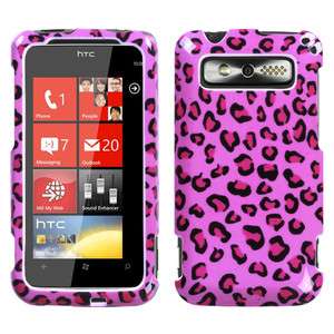   For HTC Trophy Cell Phone Pink Black Leopard Accessory Hard Case Cover