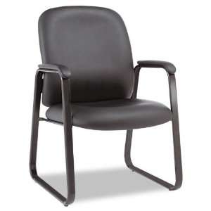  Guest Chair, Black Leather, Sled Base ALEGE43LS10B