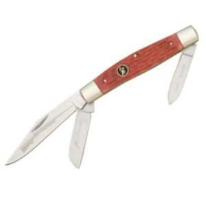  Browning Knives 183 Stockman Pocket Knife with Red Jigged 