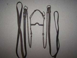 Antique Bit with Slobber Chains and Reins Western, Cowboy, Horse 