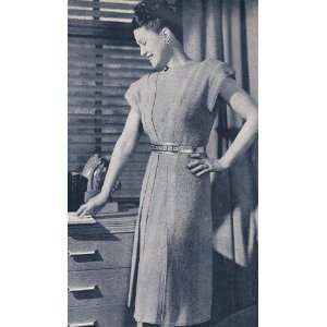 Vintage Knitting PATTERN to make   Easy Simple Knitted Dress 40s. NOT 