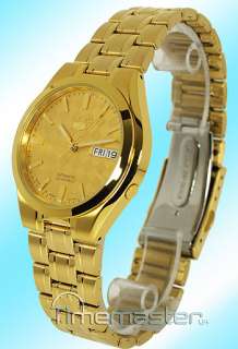   MENS AUTOMATIC GOLD TONE CHECKERED FACE DAY & DATE SNKG14J1  