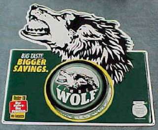 Timber Wolf Chewing Tobacco Sign   Used  
