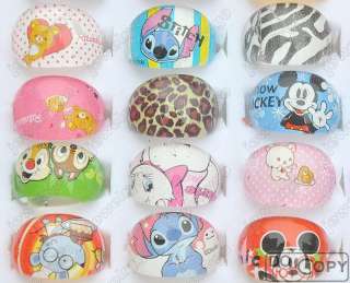 Wholesale Lot200 lucite resin round children kids Rings  