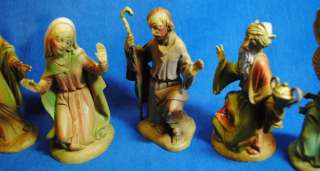 Vintage 1960s Plastic Nativity Manger Christmas Figures  
