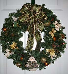 Handmade Christmas Wreath hunting theme artificial approx 24 inch 