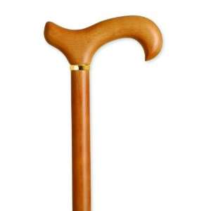    Natural Wood Cane With Derby Handle