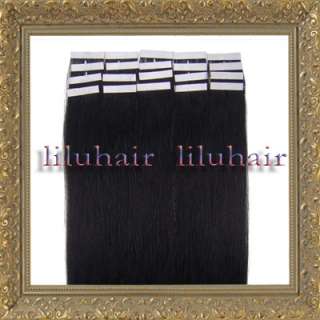 16 Indian remy Tape human hair extensions,30g&20pcs/set,#01 jet 