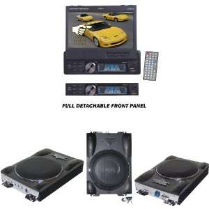  Lanzar Car DVD Player and Amplified Subwoofer Package 