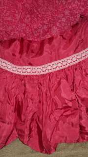   38 beautiful skirt with ruffly hem and side zip hook eye closure is