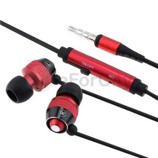   in ear stereo headset w on off mic red black quantity 1 enjoy hands