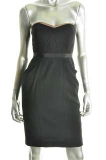 BCBG MaxAzria $268 Black Strapless Bustier Bodice Cocktail Dress 0 NEW