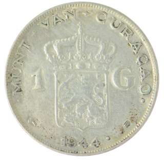 1944   XF   Netherlands   Curacao   Gulden Silver Coin   SKU# 2138 