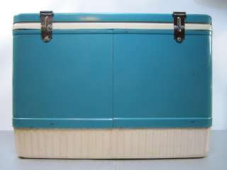 Vintage 1970s Snolite COLEMAN Cooler w Box Teal Blue  