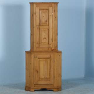 Beautiful Tall Antique Swedish Pine Corner Cabinet c.1840 for House or 