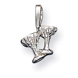  Sterling Silver Champagne Glasses Charm Jewelry
