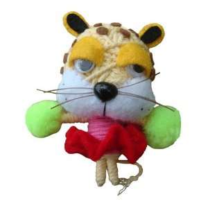 String Voodoo Doll Keychain Leopard Cheer Up Pets Mardi Gras Series 