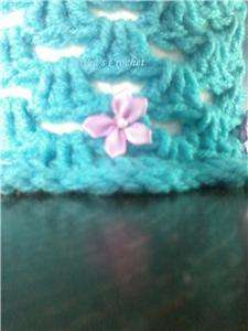Handmade Crochet Toilet Paper Roll Cover ( Turquoise with light purple 