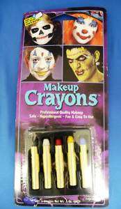 Set of 5 Professional Quality Makeup Crayons, Costume  