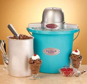 Ice Cream Maker Nostalgia Old Fashioned ICMP400BLUE 082677219008 