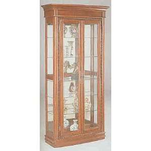   Finish Wood Glass Shelves Curio China Cabinet Furniture & Decor