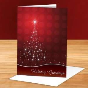Successories Holiday Greetings Red Star Tree 25 Pack Greeting Cards