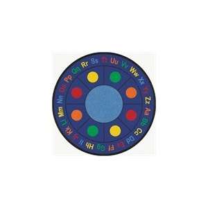   Carpet CPR487   ABC Dots Educational Rug Round Small