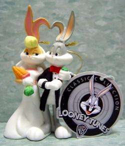   Bugs Bunny Lola Bunny XMAS Ornament or Wedding Cake Topper PORCELAIN