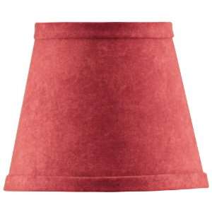   of 6 Red Faux Suede Lamp Shades 4x6x5.25 (Clip On)