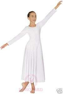 Eurotard Child Liturgical/Praise Dance Dress White #676  