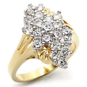  Two Tone Cluster CZ Ring #94106 Jewelry