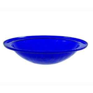  Crackle Glass Bowl Cobalt Blue (Bird Baths and Waterers 