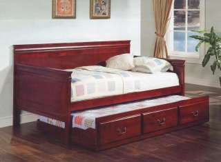 Twin Daybed Day Bed Trundle Set Cherry Wood Bedroom New  