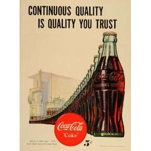  1947 Ad Coca Cola COKE Bottling Line Glass Bottles Soda 