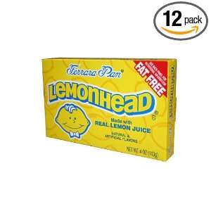 Ferrara Pan Lemon Head Concession, 4 Ounce Boxes (Pack of 12)  