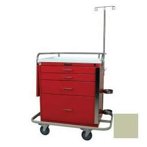   Classic Short Four Drawer Emergency Crash Cart Specialty Package, Sand
