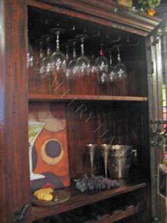 Old World Distressed Wine Cabinet Old World Iron Doors  