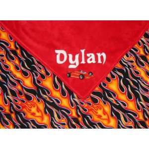    Personalized Flame / Red Minky Cuddle Blanket